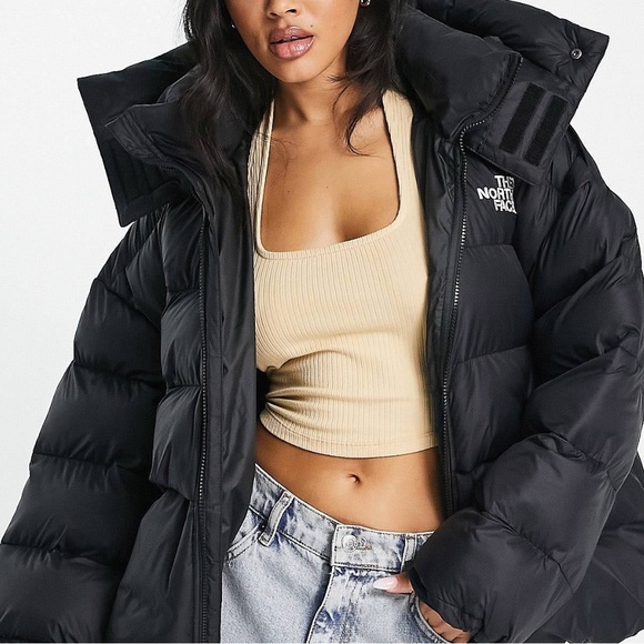 Womens Northface oversized puffer jacket - BLACK - Picture 8 of 11
